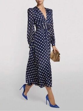 Ronny Kobo size large  Polka dot Silk Maria dress